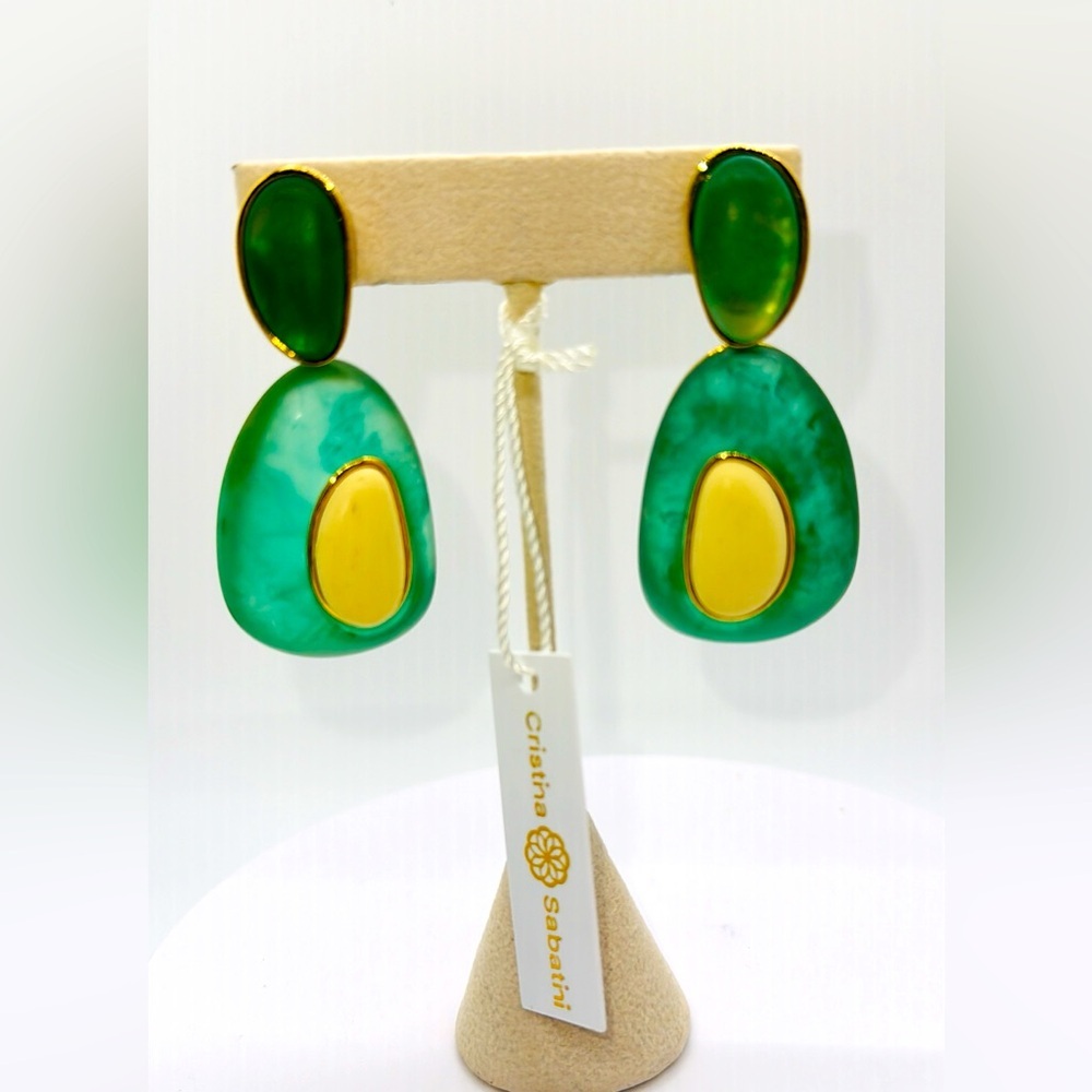 Cristina Sabatini Dual Drop earrings pierced.​